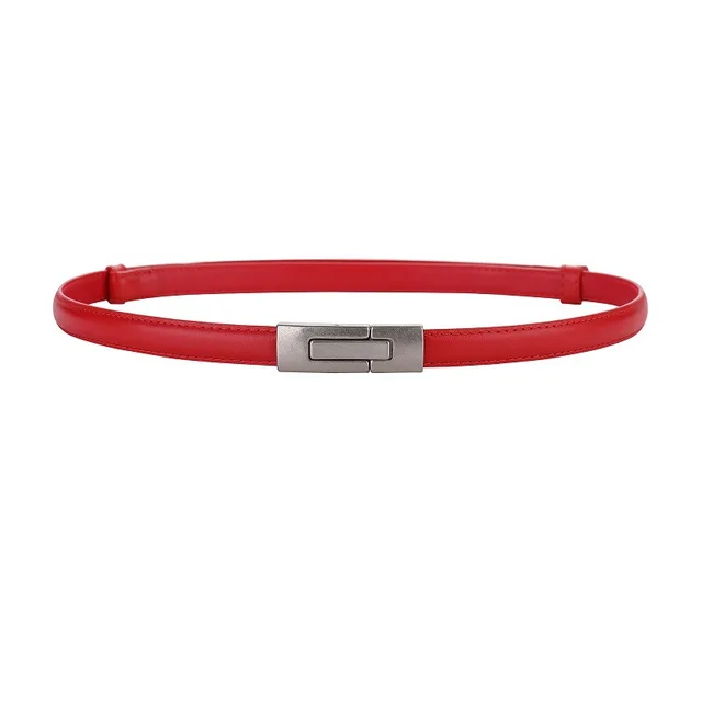 Elegant Skinny Patent Genuine Leather Slim Belt for Dress