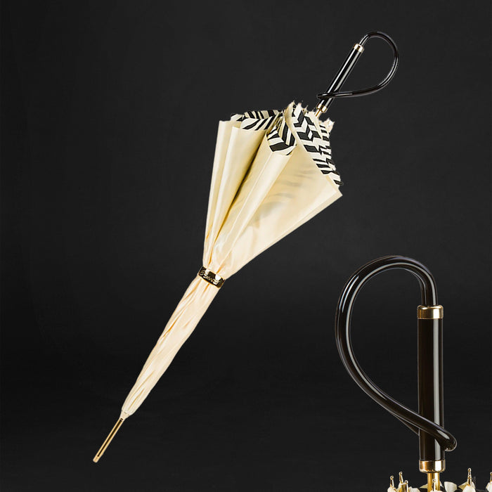 Zebra Interior Ivory Designer Double Cloth Umbrella