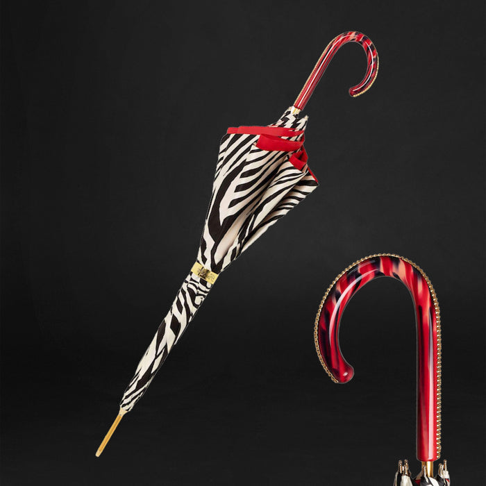 Red Zebra Exclusive Handle Double Cloth Umbrella