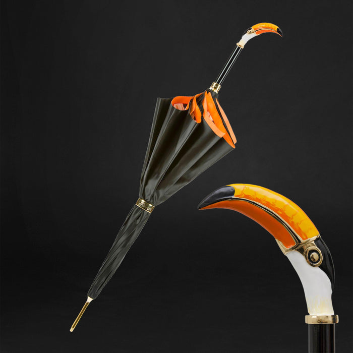 Сolored Toucan Black Red Print Exclusive Umbrella