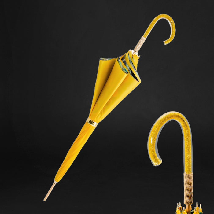 Stylish Yellow Umbrella Mazzolino with Acetate Handle
