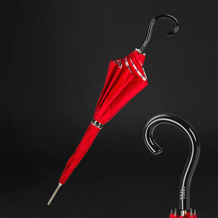 Red Polka Dots Bright Red Double Cloth Umbrella