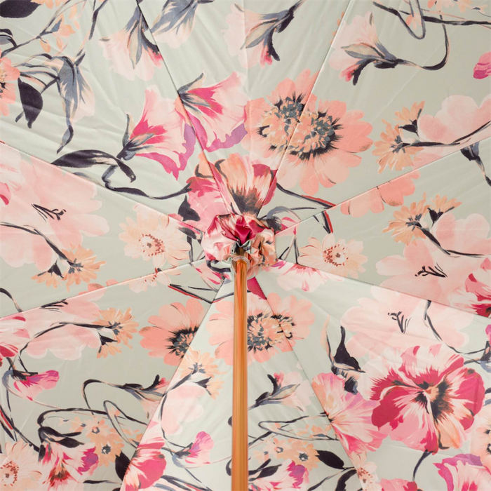 Elegant Pink Ombre Umbrella with Flowered Interior