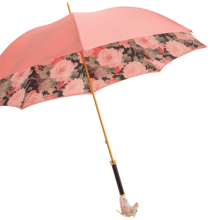 Chic Designer Pink Umbrella with Horse Handle