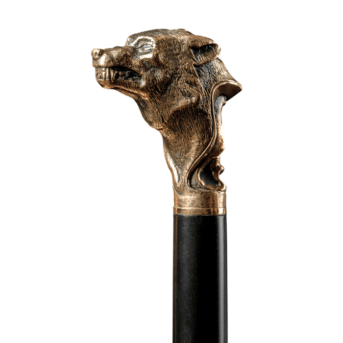 Handmade Jewelry Walking Cane Wolf Blue Eyes - Dress Cane