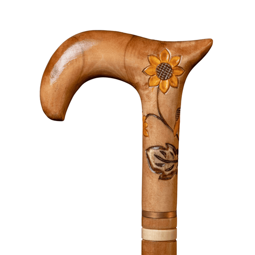 Luxurious Women Cane Sunflower Ornaments, Hand-Carved