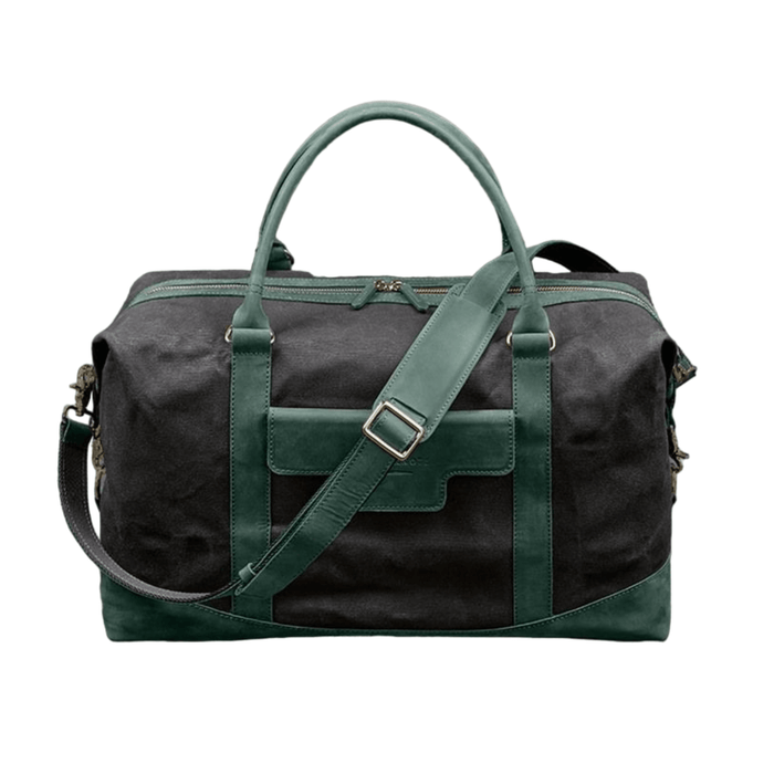 Stylish Travel Bag In Canvas and Natural Leather