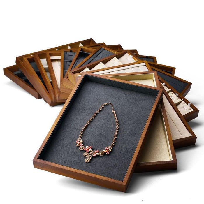 Stackable Solid Wood Jewelry Storage Display Tray