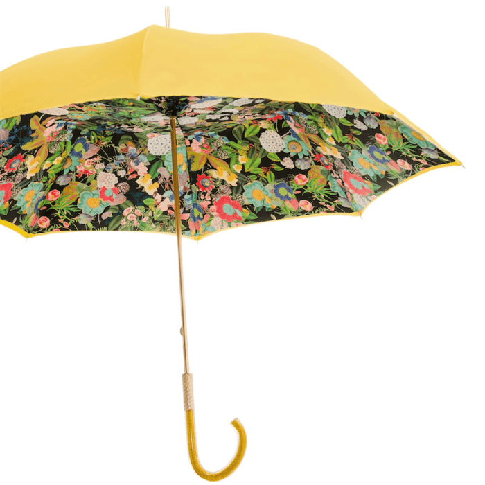 Stylish Yellow Umbrella Mazzolino with Acetate Handle