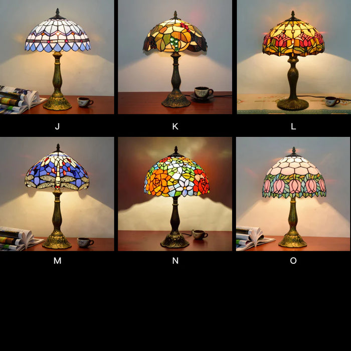 Modern Dome Shade Glass Table Lamp in Multicolor