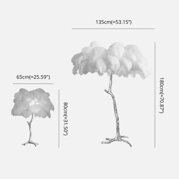 Elegant Feather-Inspired Floor Lamp with a Soft and Luxurious Design