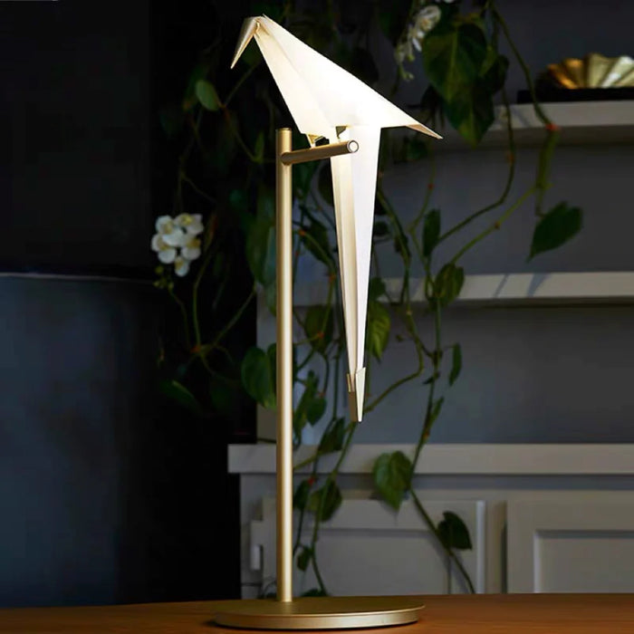 Stylish Origami Bird-Inspired Table or Floor Lamp with a Unique and Artistic Design