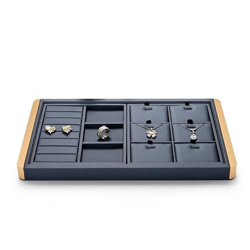 Luxury DIY Jewelry Display Tray Metal PU Leather