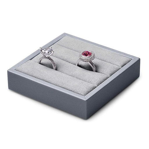 Light Gray Premium Leather Ring Display Stand