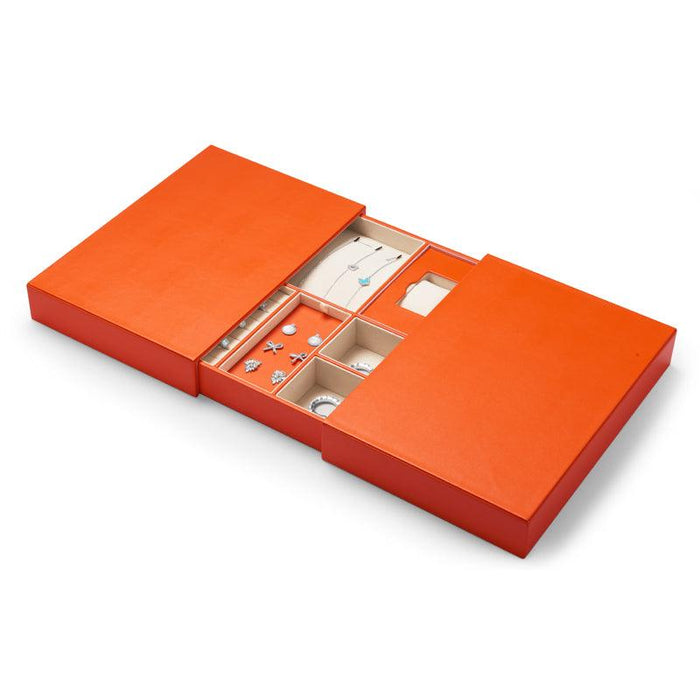 Orange Retractable Jewelry Storage Tray PU Leather