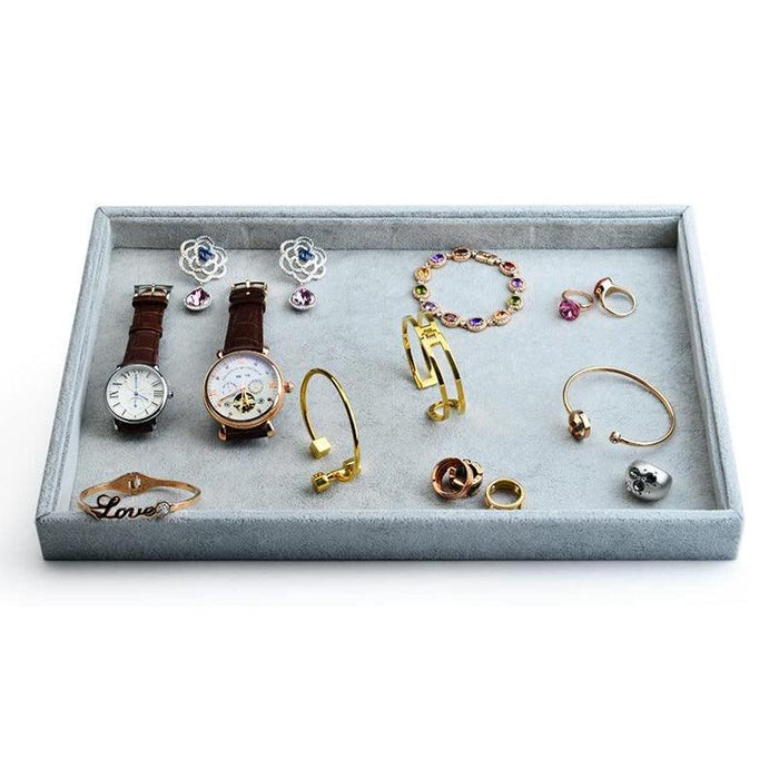 Stackable Velvet Jewelry Tray Organizer