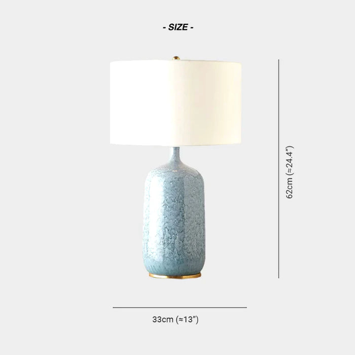 Modern Table Lamp with Ceramic Base and Fabric Shade
