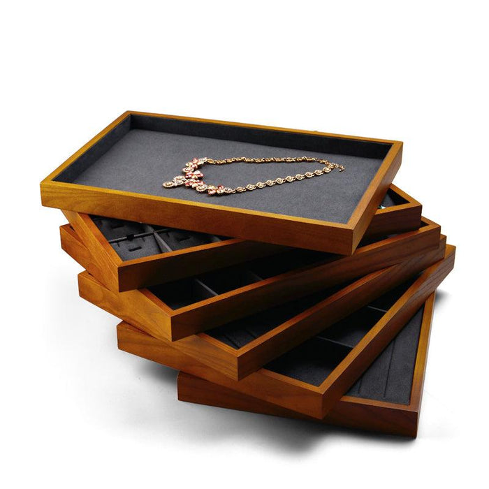 Wood Jewelry Display Showcase Tray Organizer