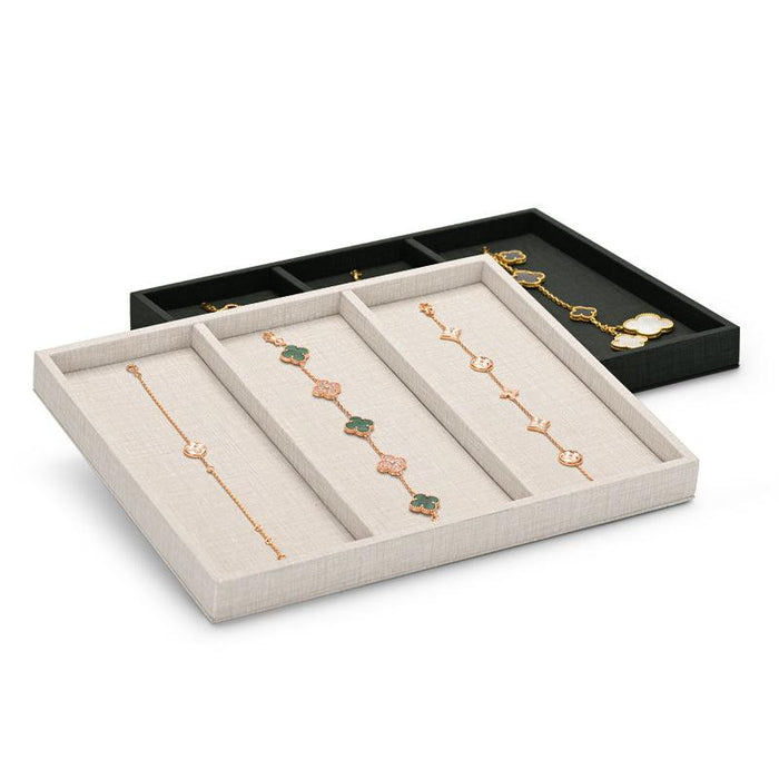 PU Leather 1:3 Compartment Jewelry Display Tray