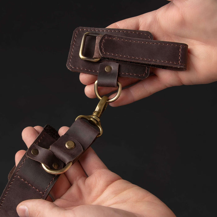 Leather Wrist Strap + Wristband For Walking Sticks and Canes