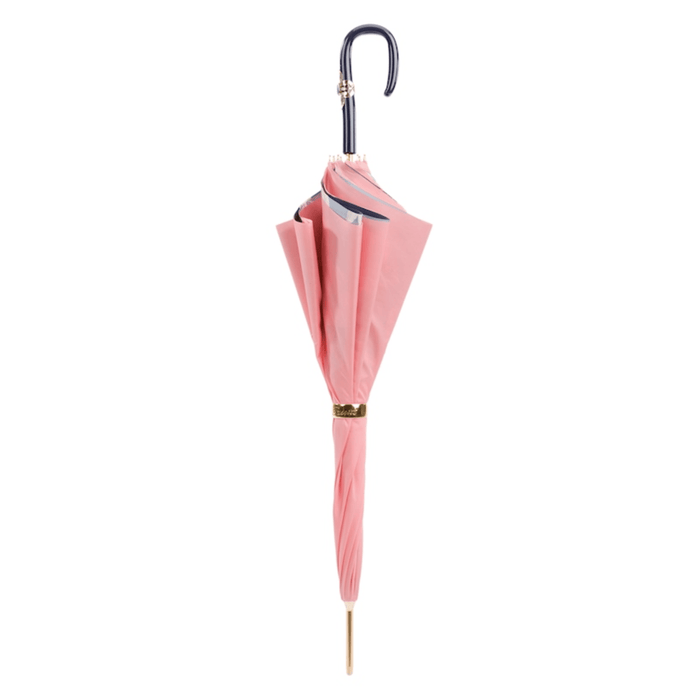 Stylish Pink Double Cloth Umbrella with Flowers for Women