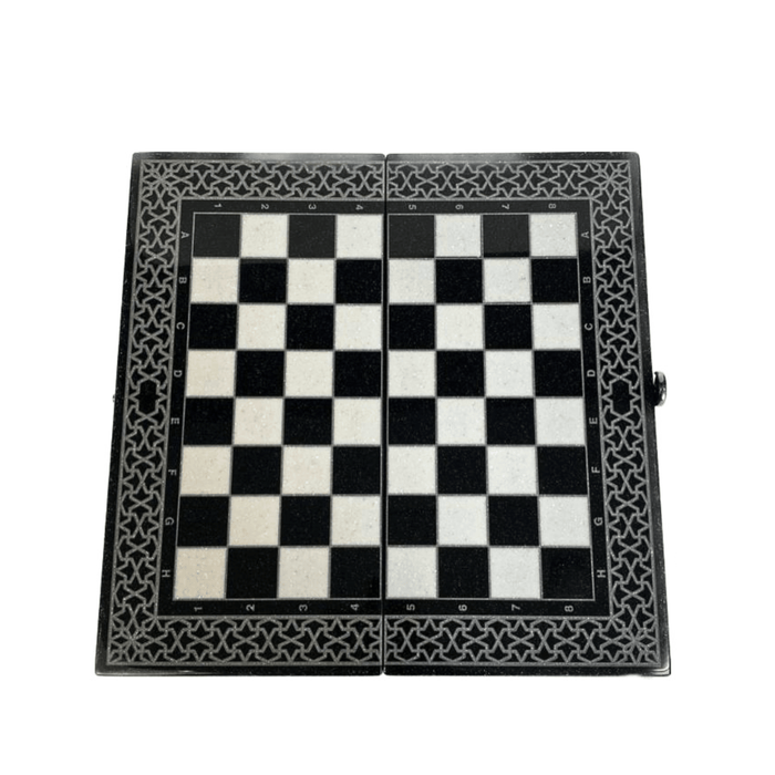 Limited Edition Luxury White and Black Acrylic Stone Chess