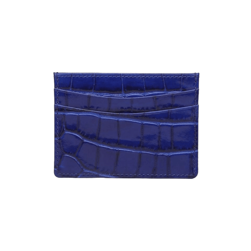 Luxury Leather Card Holder in Crocodile Pattern