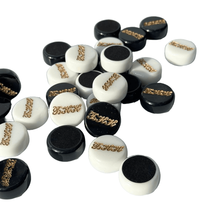 Set of Acrylic Stone Checkers Pieces, Backgammon Chips