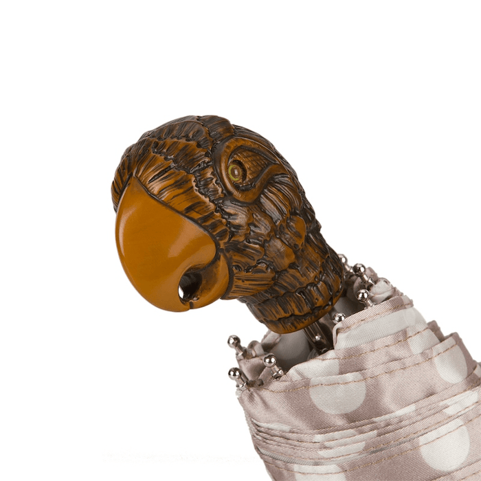 Polka Dot Pink Parrot Chic Folding Umbrella High-Quality