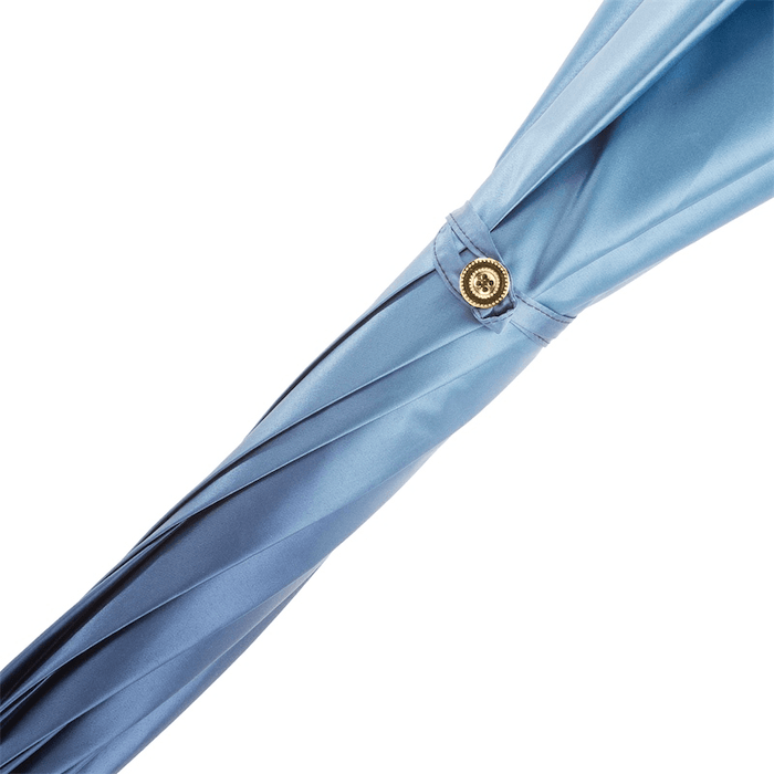 Unique Flowered Interior Blue Canopy Umbrella with Gorse Wood Handle