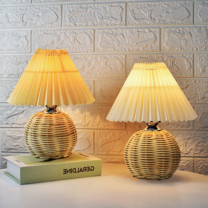 Cozy Designer Hand-Woven Bamboo Table Lamp