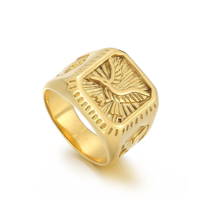 Gold Scorpion Eagle Ring for Men Antique