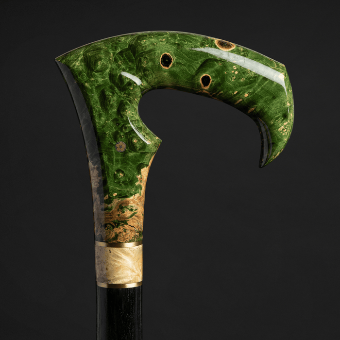 Modern Green Burl Handle Walking Cane, Comfortable Style