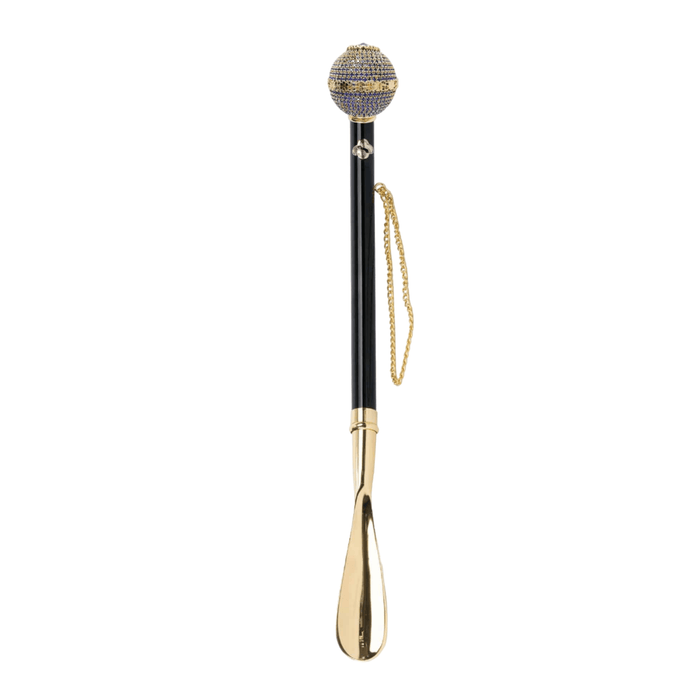 Unique Shoehorn with Sapphire Crystals, Italian Craftsmanship