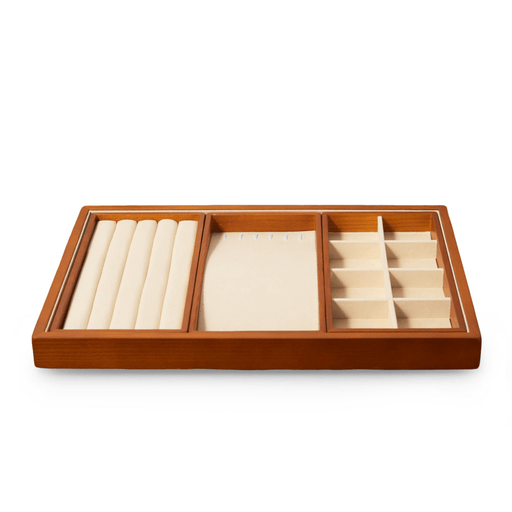 Multifunctional Activity Jewelry Set Tray Microfiber, Wood