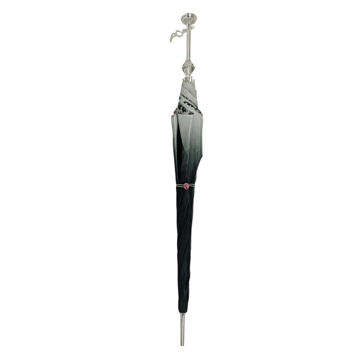 Silvered Umbrella with Anemones and Fuchsia Crystals
