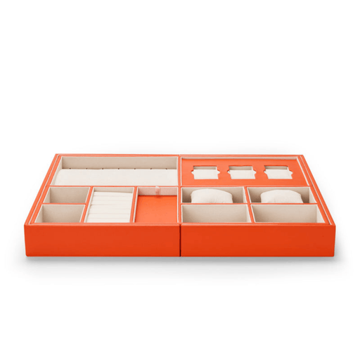 Orange Retractable Jewelry Storage Tray PU Leather