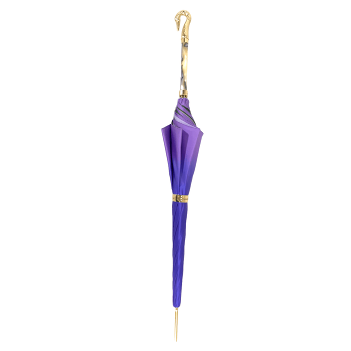 Unique Gold-plated 24K Swan on Purple Lace Design