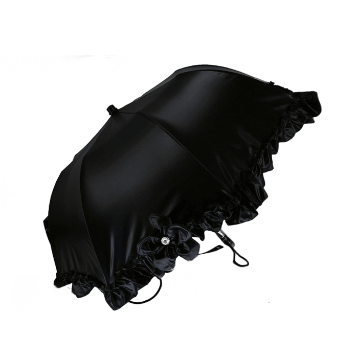 Wonderful Umbrella with Ruffles and Swarovski Stone