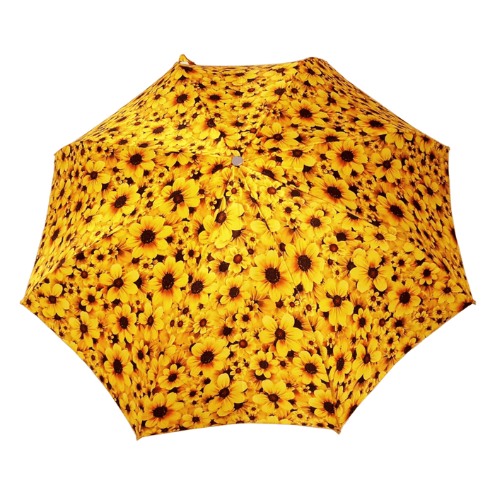 Lightweight Yellow Floral Folding Umbrella for Ladies