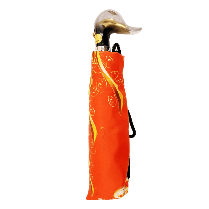 Orange Abstract Design Women's Folding Umbrella