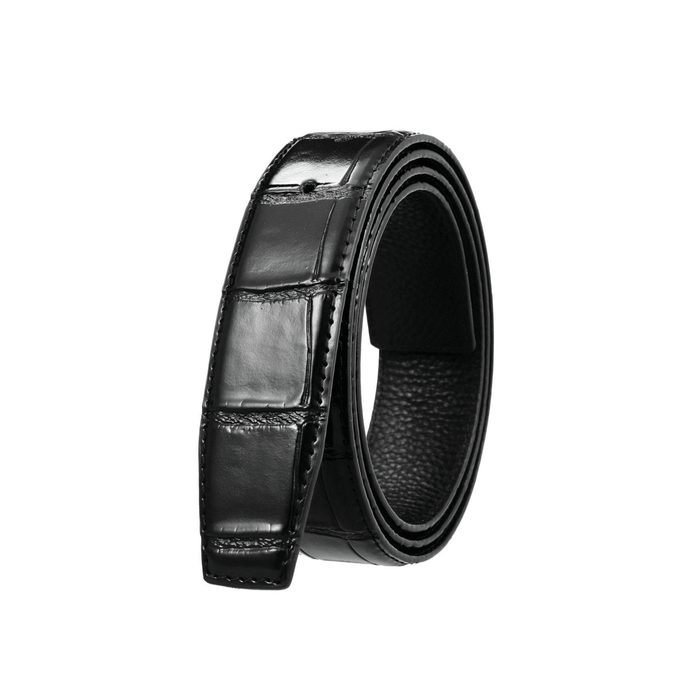 Leather Belt Strap, For Pin Buckles, Crocodile Appearance, Colia Model