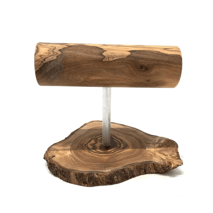 Olive Wood Watch Holder, Natural Rustic Watch Stand