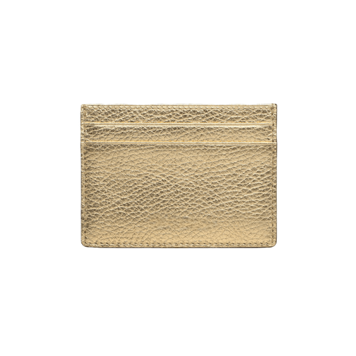 Pebble Pattern Gold Leather Card Holder