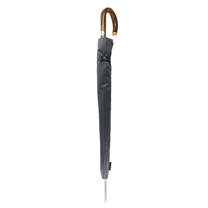 Sophisticated Gray Striped Umbrella with Classic Detailing