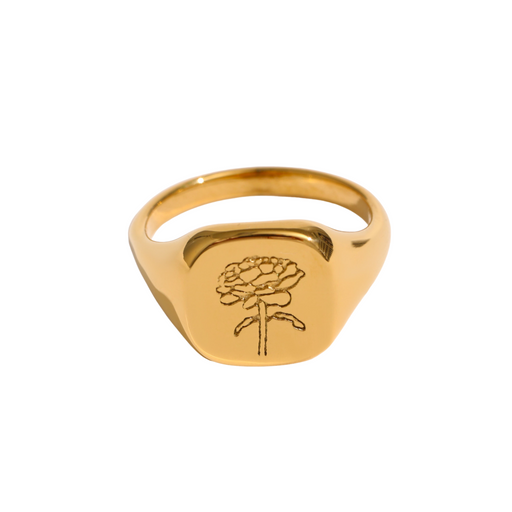 Flower Design Golden Ring