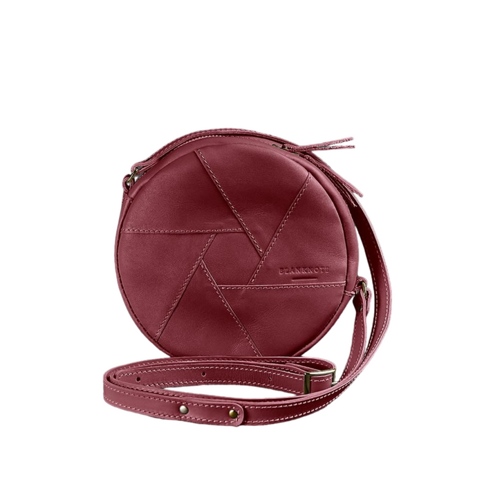 Elegant Unique Crossbody Bag Leather Round Bag