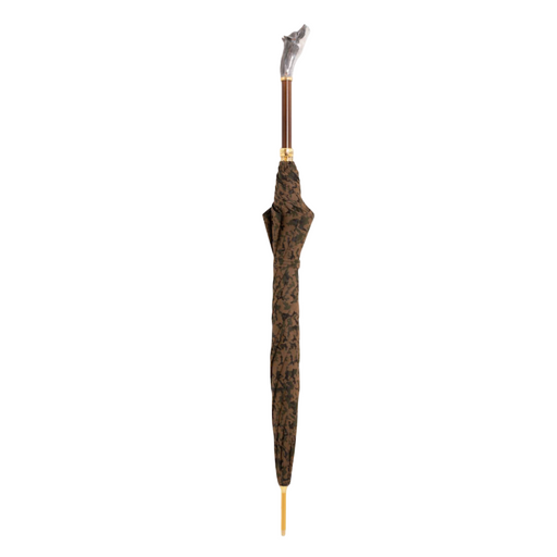 Designer Unique Men's Wolf Handle Khaki Umbrella
