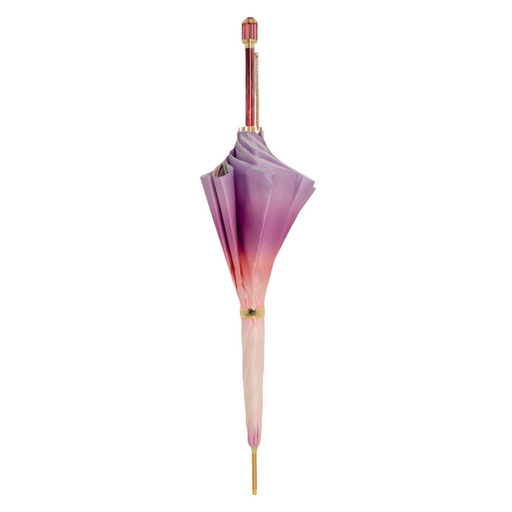 Elegant Pink Ombre Umbrella with Flowered Interior
