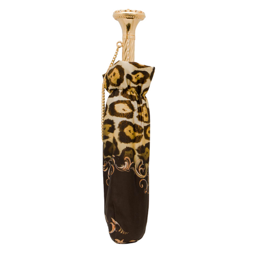 Cheetah Print Folding Umbrella with Designer Handle